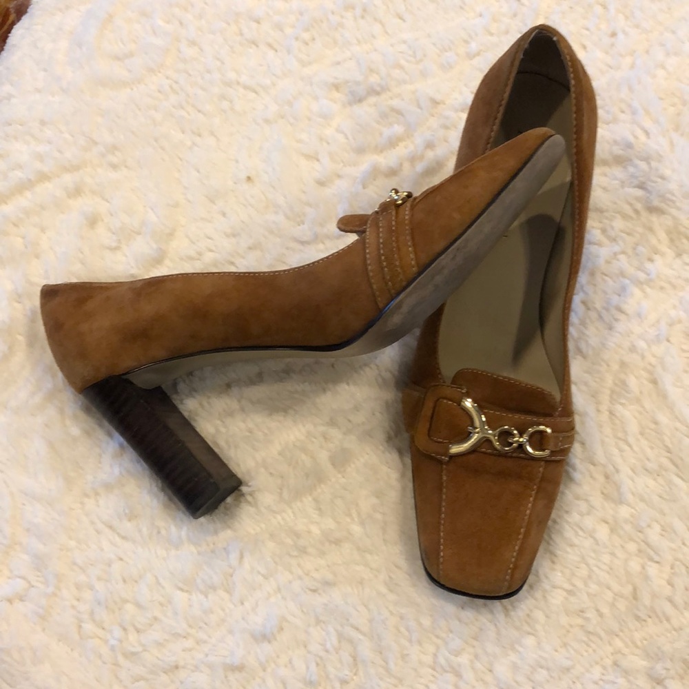 Anne Klein Suede Buckle Heel
